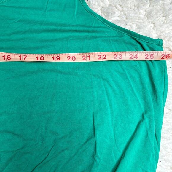 Susan Graver Teal LagenLook Tank Top Handkerchief Hem Line Plus Size Flowy - Picture 6 of 8